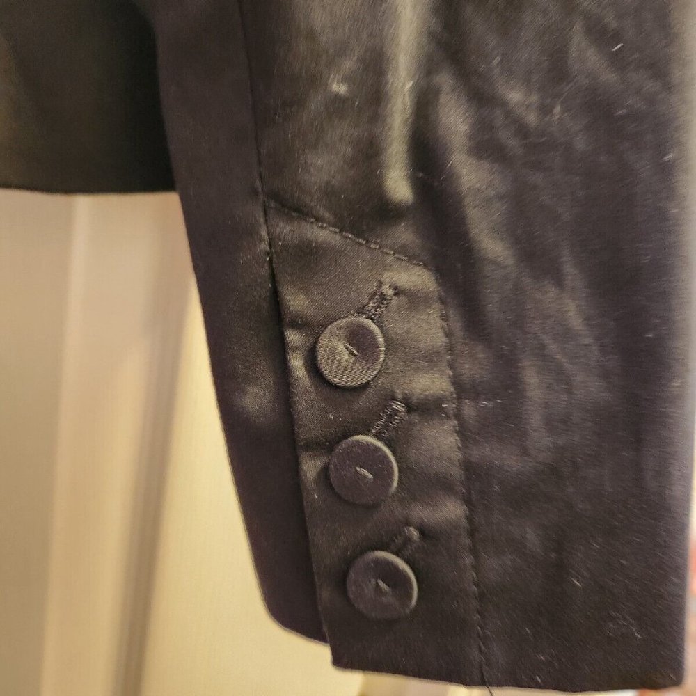 new KENAR Blazer Black Long Sleeve Ruffle Jacket Women's Size Large - Picture 5 of 5